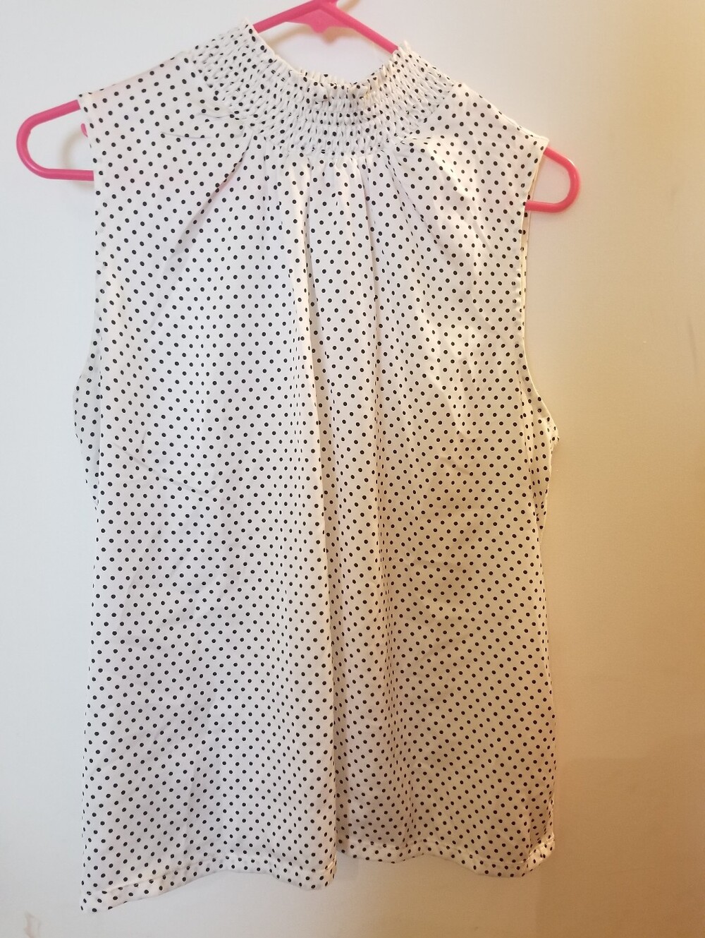 Ann Taylor - Sleeveless Polka Dot Blouse - Large